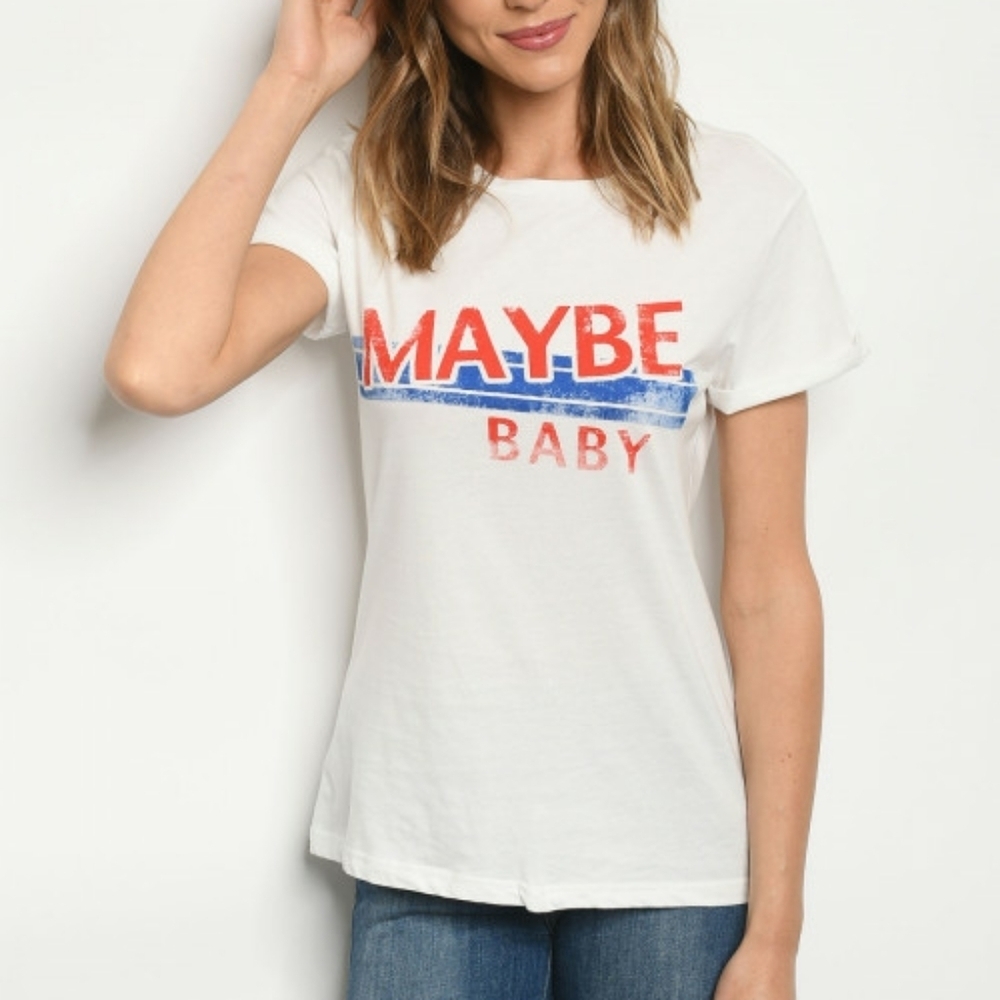 BUILT by DREAMERS WHITE GRAPHIC PRINT TOP